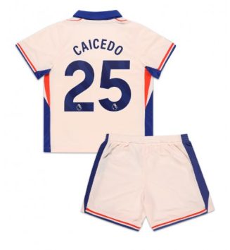 Kinderen Chelsea Uitshirt 2024-2025 Moises Caicedo #25 Korte Mouw (+ Korte broeken) online kopen