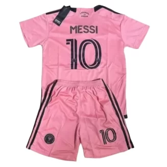 Kinderen Inter Miami CF Thuisshirt 2024-2025 Lionel Messi #10 Voetbalshirts Korte Mouw (+ Korte broeken) voordelig online kopen