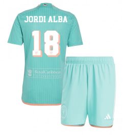 Kinderen Inter Miami Derde Shirt 2024-2025 Jordi Alba #18 Korte Mouw (+ Korte broeken) Kopen