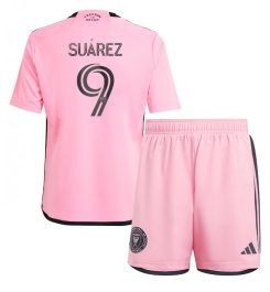 Kinderen Inter Miami Thuisshirt 2024-2025 Luis Suarez #9 Korte Mouw (+ Korte broeken) Kopen