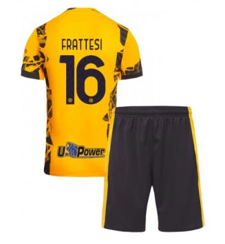 Kinderen Inter Milan Derde Shirt 2024-2025 Davide Frattesi #16 Korte Mouw (+ Korte broeken)