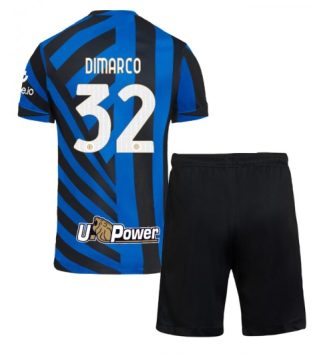 Kinderen Inter Milan Thuisshirt 2024-2025 Federico Dimarco #32 Korte Mouw (+ Korte broeken)