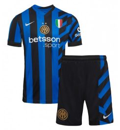 Kinderen Inter Milan Thuisshirt 2024-2025 Hakan Çalhanoğlu #20 Korte Mouw (+ Korte broeken)-1