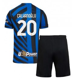 Kinderen Inter Milan Thuisshirt 2024-2025 Hakan Çalhanoğlu #20 Korte Mouw (+ Korte broeken)