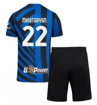 Kinderen Inter Milan Thuisshirt 2024-2025 Henrikh Mkhitaryan #22 Korte Mouw (+ Korte broeken)