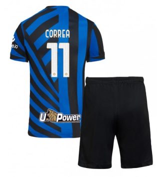 Kinderen Inter Milan Thuisshirt 2024-2025 Joaquin Correa #11 Korte Mouw (+ Korte broeken)