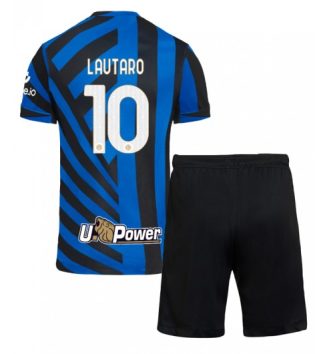 Kinderen Inter Milan Thuisshirt 2024-2025 Lautaro Martinez #10 Korte Mouw (+ Korte broeken)