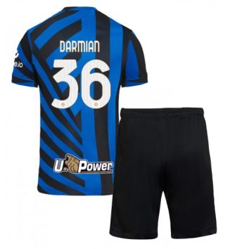 Kinderen Inter Milan Thuisshirt 2024-2025 Matteo Darmian #36 Korte Mouw (+ Korte broeken)