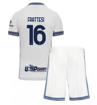 Kinderen Inter Milan Uitshirt 2024-2025 Davide Frattesi #16 Korte Mouw (+ Korte broeken)