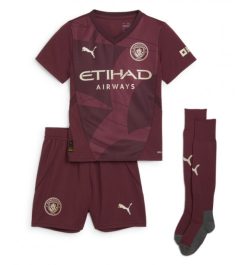 Kinderen Manchester City Derde Shirt 2024-2025 İlkay Gündoğan #19 Korte Mouw (+ Korte broeken) online kopen-1