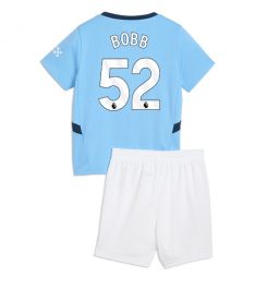 Kinderen Manchester City Thuisshirt 2024-2025 Oscar Bobb #52 Korte Mouw (+ Korte broeken) online kopen