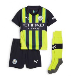 Kinderen Manchester City Uitshirt 2024-2025 Manuel Akanji #25 Korte Mouw (+ Korte broeken) online kopen-1