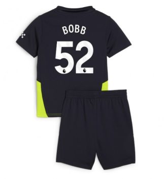 Kinderen Manchester City Uitshirt 2024-2025 Oscar Bobb #52 Korte Mouw (+ Korte broeken) online kopen