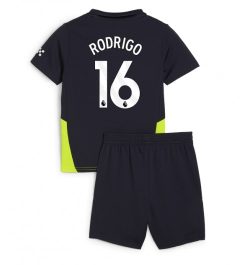 Kinderen Manchester City Uitshirt 2024-2025 Rodri Hernandez #16 Korte Mouw (+ Korte broeken) online kopen