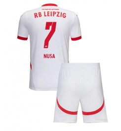 Kinderen RB Leipzig Thuisshirt 2024-2025 Antonio Nusa #7 Voetbalshirts Korte Mouw (+ Korte broeken) voordelig online kopen