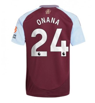 Nieuwste Aston Villa Thuisshirt 2024-2025 Amadou Onana #24 Korte Mouw Kopen