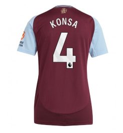 Nieuwste Dames Aston Villa Thuisshirt 2024-2025 Ezri Konsa #4 Korte Mouw Kopen