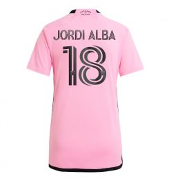 Nieuwste Dames Inter Miami Thuisshirt 2024-2025 Jordi Alba #18 Korte Mouw Kopen