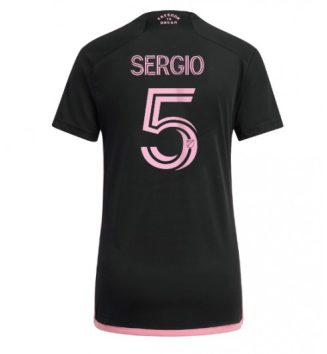 Nieuwste Dames Inter Miami Uitshirt 2024-2025 Sergio Busquets #5 Korte Mouw Kopen