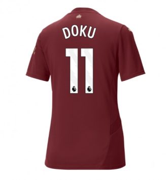 Nieuwste Dames Manchester City Derde Shirt 2024-2025 Jeremy Doku #11 korte mouw online kopen