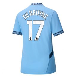 Nieuwste Dames Manchester City Thuisshirt 2024-2025 Kevin De Bruyne #17 korte mouw online kopen