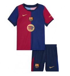 Goedkope Barcelona Thuisshirt 2024-2025 Kids Eric Garcia #24 Korte Mouw (+ Korte broeken) Kopen-1