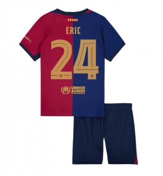 Goedkope Barcelona Thuisshirt 2024-2025 Kids Eric Garcia #24 Korte Mouw (+ Korte broeken) Kopen