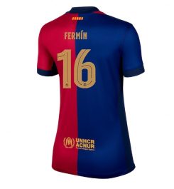 Goedkope Dames Barcelona Thuisshirt 2024-2025 Fermin Lopez #16 Korte Mouw Kopen