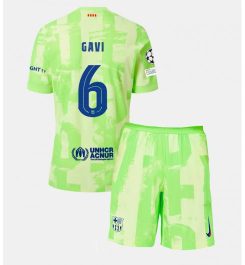 Nieuw Barcelona Derde Shirt 2024-2025 Kids Paez Gavi #6 Korte Mouw (+ Korte broeken) Kopen