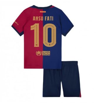 Nieuw Barcelona Thuisshirt 2024-2025 Kids Ansu Fati #10 Korte Mouw (+ Korte broeken) Kopen