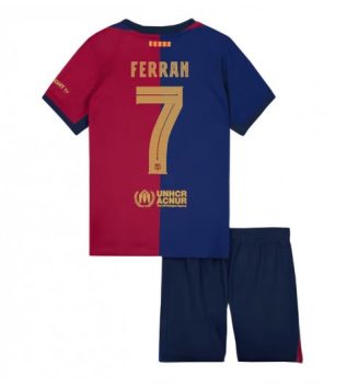 Nieuw Barcelona Thuisshirt 2024-2025 Kids Ferran Torres #7 Korte Mouw (+ Korte broeken) Kopen