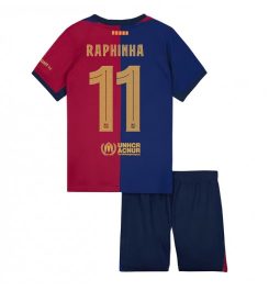 Nieuw Barcelona Thuisshirt 2024-2025 Kids Raphinha Belloli #11 Korte Mouw (+ Korte broeken) Kopen