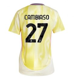 Nieuw Dames Juventus Uitshirt 2024-2025 Andrea Cambiaso #27 Korte Mouw Kopen