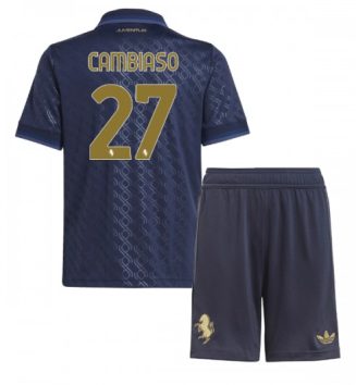 Nieuw Juventus Derde Shirt 2024-2025 Kids Andrea Cambiaso #27 Korte Mouw (+ Korte broeken) Kopen