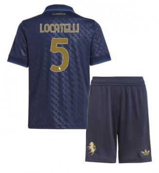 Nieuw Juventus Derde Shirt 2024-2025 Kids Manuel Locatelli #5 Korte Mouw (+ Korte broeken) Kopen