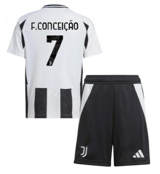 Nieuw Juventus Thuisshirt 2024-2025 Kids Francisco Conceicao #7 Korte Mouw (+ Korte broeken) Kopen