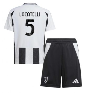 Nieuw Juventus Thuisshirt 2024-2025 Kids Manuel Locatelli #5 Korte Mouw (+ Korte broeken) Kopen