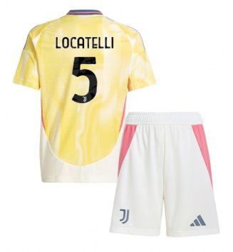 Nieuw Juventus Uitshirt 2024-2025 Kids Manuel Locatelli #5 Korte Mouw (+ Korte broeken) Kopen